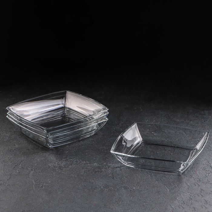 Набор глубоких тарелок стеклянный Tokio, 19,1×19,1 см, 4 шт