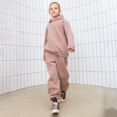 Брюки для девочки MINAKU: Basic Line KIDS, тёмно-бежевые, рост 110-116 см