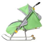 Санки-коляска «Ника Детям 4», с прорезиненными колёсами, цвет зелёный - Фото 2