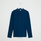 Футболка поло с длинным рукавом мужская MINAKU, размер 42, синяя - Фото 5