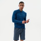 Футболка поло с длинным рукавом мужская MINAKU, размер 50. синяя - Фото 1