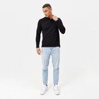 Футболка поло с длинным рукавом мужская MINAKU, размер 52, чёрная - Фото 4