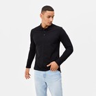 Футболка поло с длинным рукавом мужская MINAKU, размер 52, чёрная - Фото 1