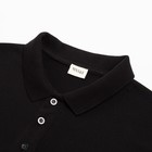 Футболка поло с длинным рукавом мужская MINAKU, размер 52, чёрная - Фото 7