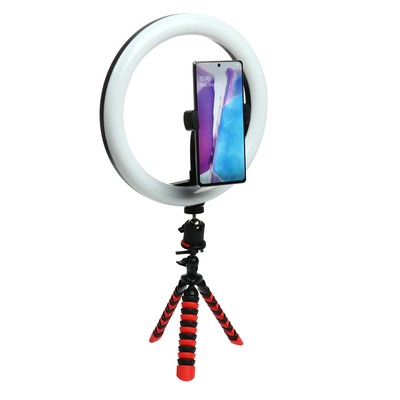 Светодиодная кольцевая лампа на штативе LuazON CB-32, 10" (26 см),20 Вт, штатив 20 см ч-к