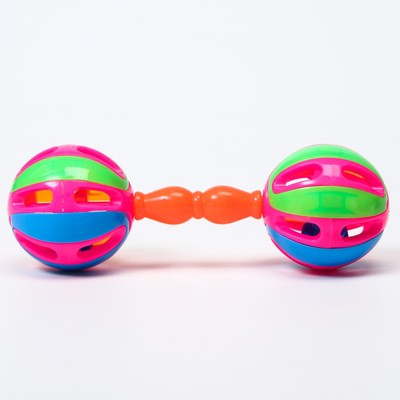 Погремушка Крошка Я «Яркий маракас: гантелька», от 3 мес., МИКС