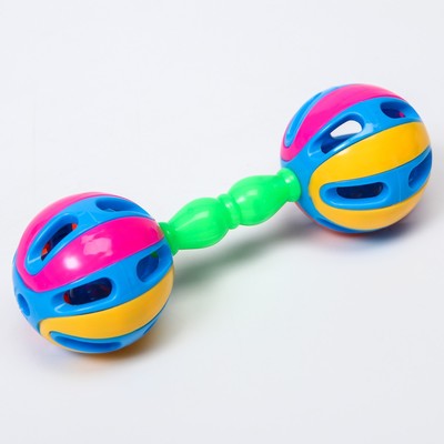 Погремушка Крошка Я «Яркий маракас: гантелька», от 3 мес., МИКС