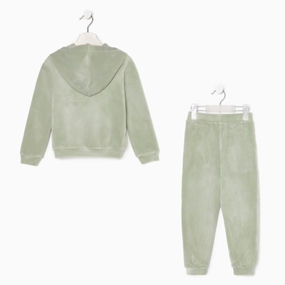 Костюм детский (толстовка, брюки) KAFTAN: Soft plushy, размер 32 (110-116 см), зелёный
