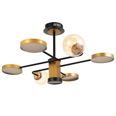 Люстра 1851/7 LEd=72 Вт 3000-6000К черно-золотой 79×77×43 см BayerLux