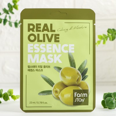 Тканевая маска для лица с экстрактом оливы FarmStay Real Olive Essence Mask