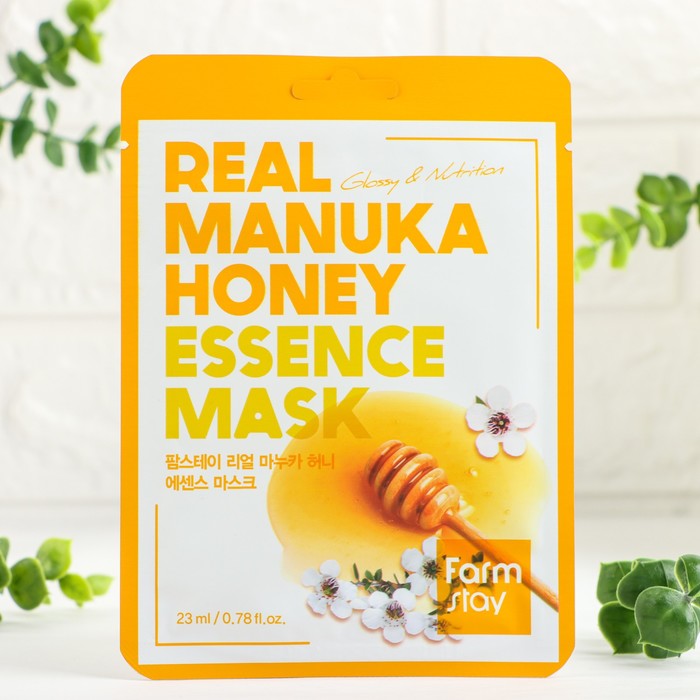 Тканевая маска для лица с экстрактом меда FarmStay Real Manuka Honey Essence Mask, 23 мл - Фото 1