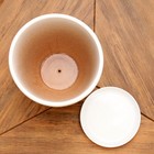 Горшок для цветов «Степь», керамический, с поддоном, 7.3 л, белый с бежевой полосой - Фото 4