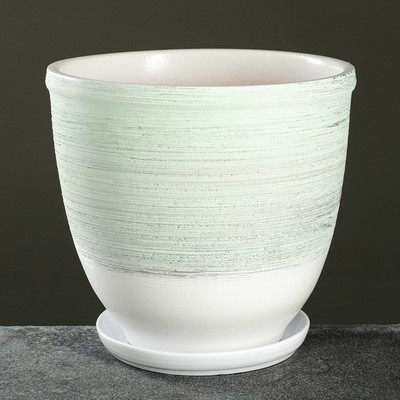 Горшок для цветов «Бабл-гам», 7.5 л, d=26 см, h=27 см, керамика, белый