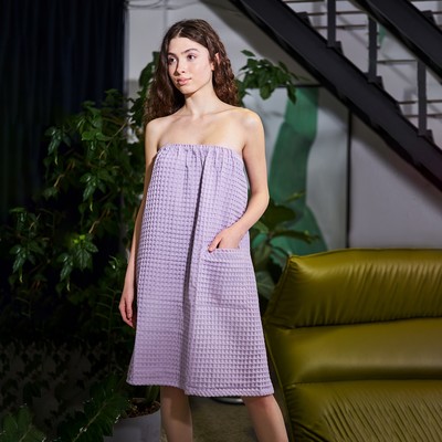 Парео вафельное банное Этель «Boho» 80×145 см цв. сиреневый, 100% хл, 290 г/м²