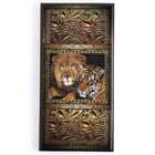 Нарды "Лев и тигр", деревянная доска 50 x 50 см, с полем для игры в шашки - фото 9466136
