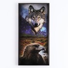 Нарды "Волк и орел", деревянная доска 50 x 50 см, с полем для игры в шашки - фото 9466172