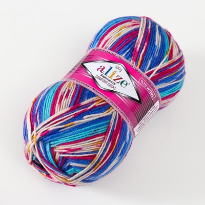 Пряжа для вязания спицами, крючком ALIZE, Superwash comfort socks, 75% шерсть, 25% полиамид, 420 м/100 г, (7654)