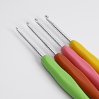 Набор крючков для вязания, d=2-3.5 мм, 14 см, 4 шт., разноцветный - Фото 4