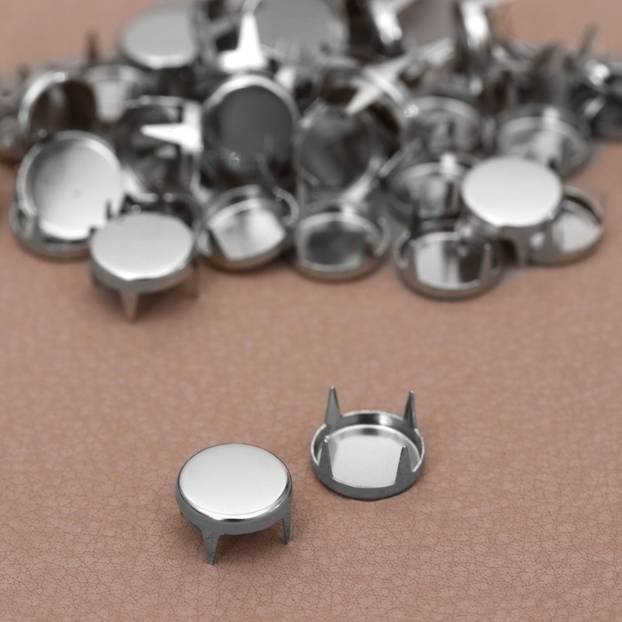 Хольнитен «Круг», d = 10 мм, 4 крепления, 50 шт, цвет серебряный - Фото 1