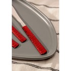 Набор столовых приборов из нержавеющей стали «Вако», 24 предмета, цвет металла серебряный, цвет ручек красный - Фото 3