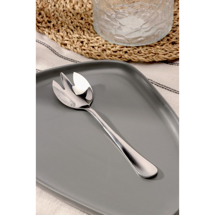 Вилка для салата из нержавеющей стали Magistro «Дабл», длина 19.7 см, на подвесе, цвет серебряный