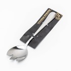 Вилка для салата из нержавеющей стали Magistro «Дабл», длина 19,7 см, на подвесе, цвет серебряный - фото 53279829