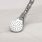 Ложка-бомбилья из нержавеющей стали для матэ, 20,5×2 см, витая, цвет серебряный - фото 24739501