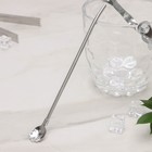 Ложка-трубочка для коктейля из нержавеющей стали «Ракушка», длина 21 см, цвет серебряный - Фото 1