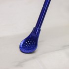 Ложка-бомбилья из нержавеющей стали для матэ, длина 17.5 см, цвет синий - Фото 2