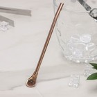 Ложка-бомбилья из нержавеющей стали для матэ, 17,5×2 см, цвет бронзовый - Фото 1