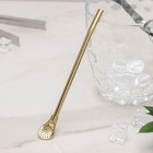 Бомбилья для чая Мате из нержавеющей стали, длина 17,5 см, цвет золотой - Фото 1