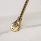 Бомбилья для чая Мате из нержавеющей стали, длина 17,5 см, цвет золотой - Фото 2