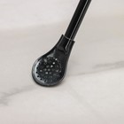 Ложка-бомбилья из нержавеющей стали для матэ, 17,5×2 см, цвет чёрный - Фото 2