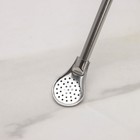 Ложка-бомбилья из нержавеющей стали для матэ, 17,5×2 см, цвет серебро - Фото 2