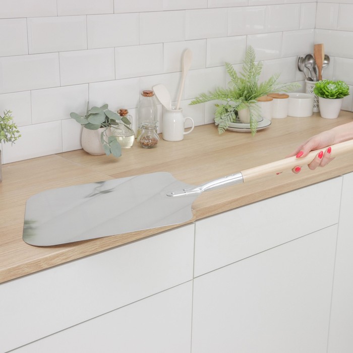 Лопата для пиццы из нержавеющей стали «Общепит», 96×35.5×2 см, полотно 35.5×40 см, толщина 1.5 мм - Фото 1