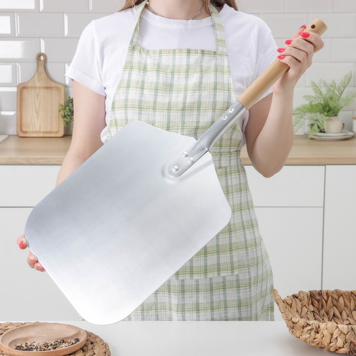 Лопата для пиццы из нержавеющей стали «Общепит», 66×30.5×2, полотно 35.5×31 см, толщина 1.5 мм