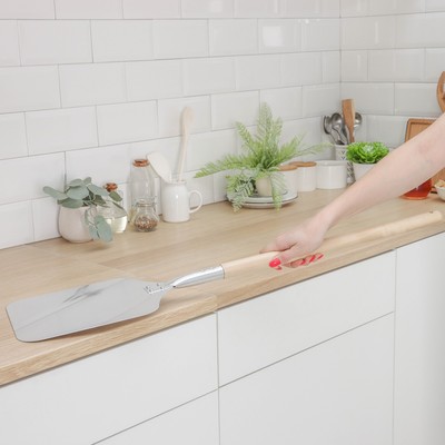 Лопата для пиццы из нержавеющей стали «Общепит», 83×23×2 см, полотно 23×26 см, толщина 1.5 мм