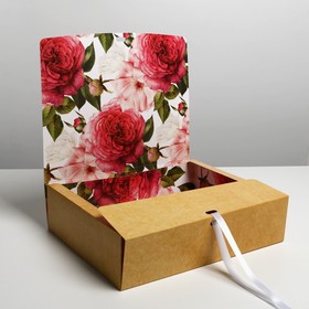 Коробка складная двухсторонняя «Цветочная», 31 × 24.5 × 8 см