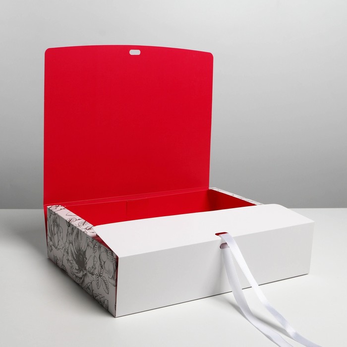Коробка подарочная складная двухсторонняя, упаковка, «ЧБ», 31 х 24.5 х 8 см