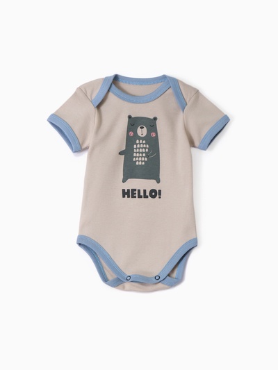 Боди детское «Крошка Я. Мишка», рост 74-80 см, серое