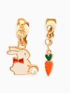 Серьги-клипсы детские Выбражулька «Зайчик с морковкой», бело-оранжевые - Фото 2