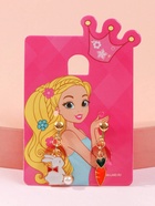 Серьги-клипсы детские Выбражулька «Зайчик с морковкой», бело-оранжевые 7060281