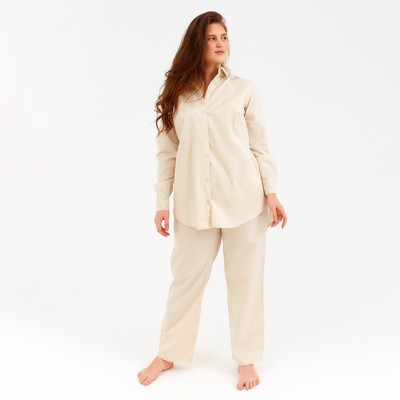 Брюки домашние женские MINAKU: Home collection, бежевые, размер 48