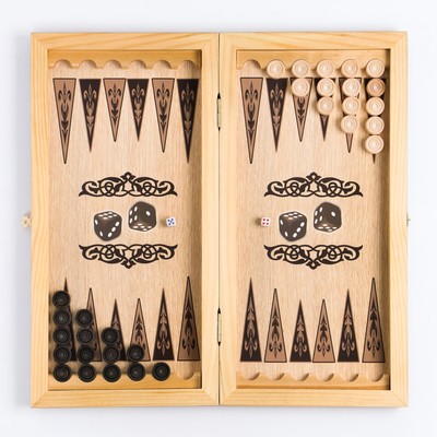 Нарды деревянные большие «Волки», 40×40 см, с полем шашек