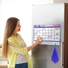 Планинг на холодильник магнитный 42 х 30 см, BRAUBERG, с маркером и салфеткой - Фото 4