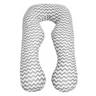 Наволочка к подушке для беременных «Зигзаг», размер 340х72 см, цвет серый - фото 295394656
