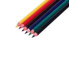 Карандаши 6 цветов Calligrata, заточенные, трехгранные, пластиковые, эконом, картонная упаковка, европодвес - фото 6501472
