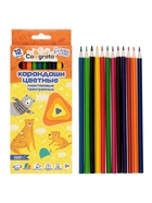 Карандаши Calligrata, 12 цветов, трехгранные, пластиковые, эконом 5386767