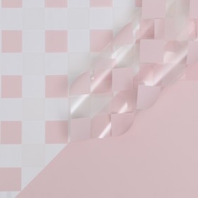 Плёнка для декора и флористики, розовая, универсальная, без рисунка, лист 1шт., 58 x 58 см