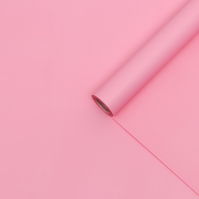 Плёнка матовая для цветов и букетов, 0.5×10 м 65 мкм, пастельная серия, розовый